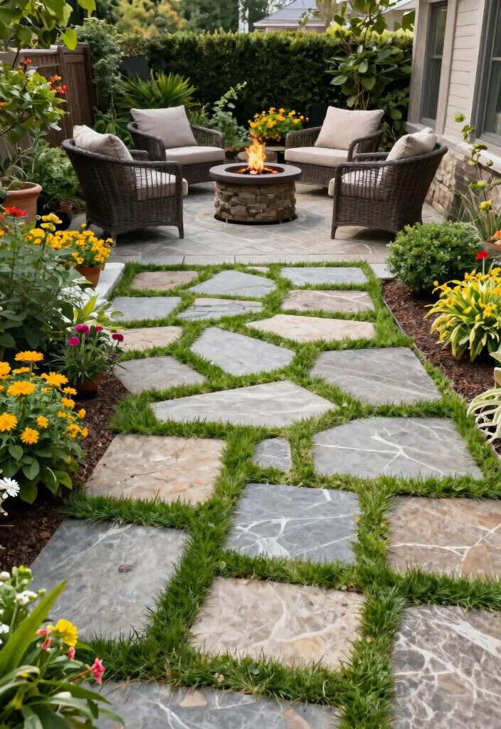 12 Small Backyard Patio Ideas That Fit Without Killing the Grass - 4. Flagstone Patios - Natural Elegance 1