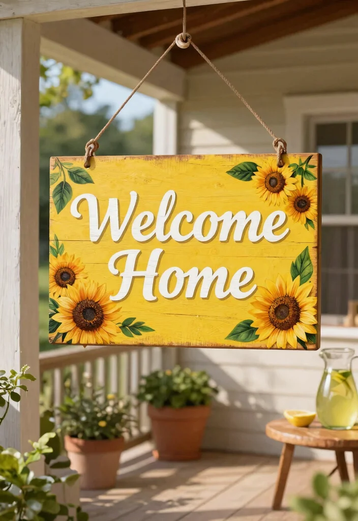 12 Summer Porch Signs That Look Hand-Painted but Aren't - 1. Welcome Home 1