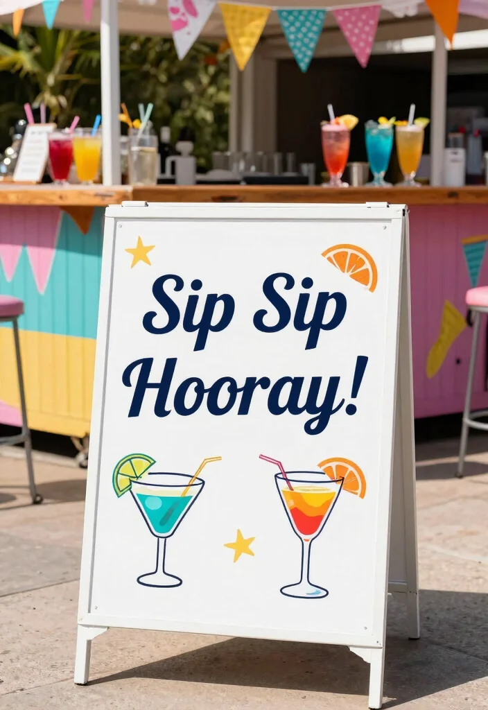 12 Summer Porch Signs That Look Hand-Painted but Aren't - 12. Sip Sip Hooray! 1
