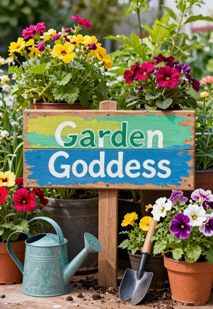 12 Summer Porch Signs That Look Hand-Painted but Aren't - 2. Garden Goddess 1
