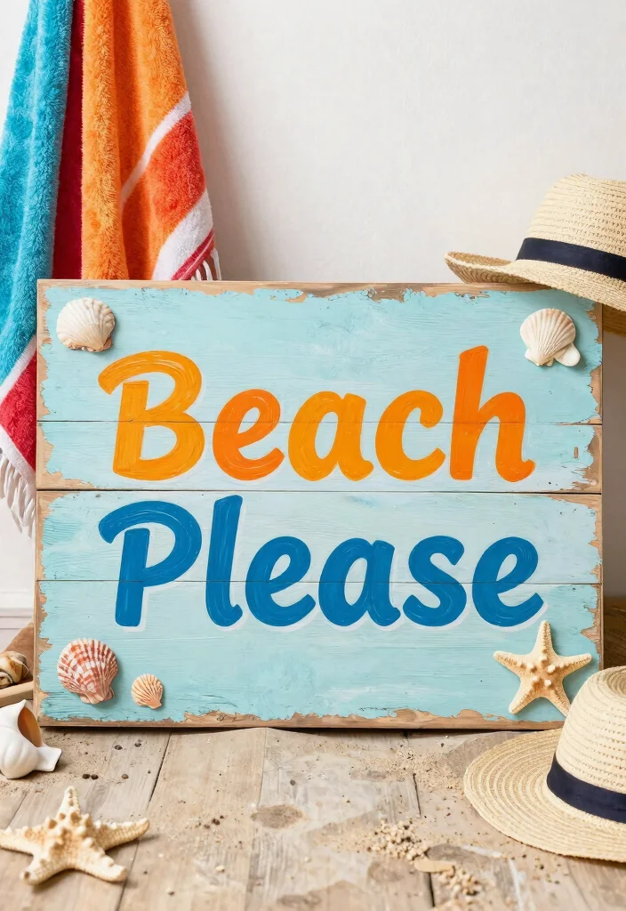 12 Summer Porch Signs That Look Hand-Painted but Aren't - 5. Beach Please 1