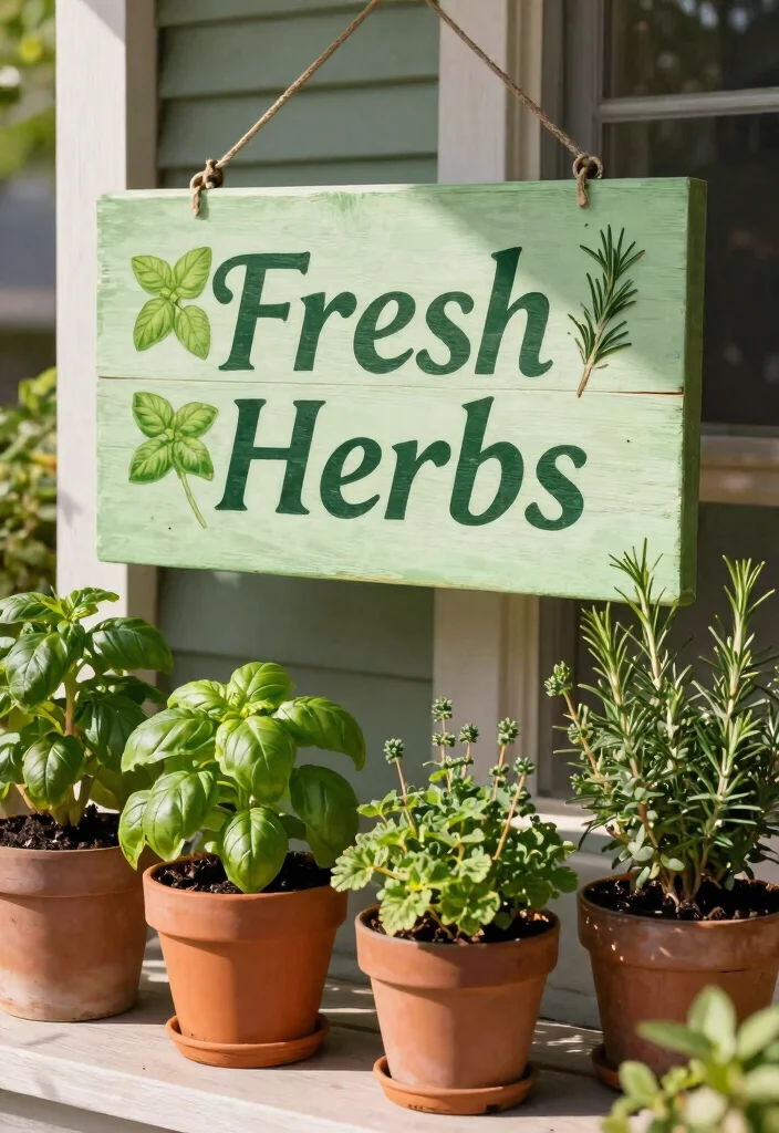 12 Summer Porch Signs That Look Hand-Painted but Aren't - 6. Fresh Herbs 1