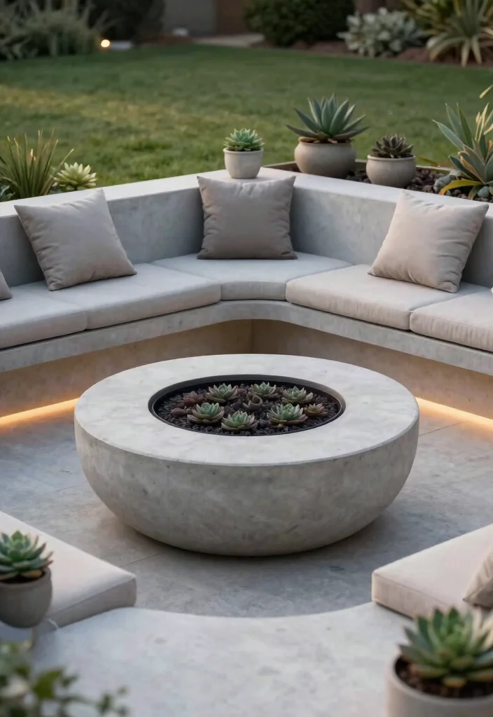 12 Sunken Fire Pit Ideas That Keep Flames Low and Seating Close - 1. Modern Minimalist Sunken Fire Pit 1