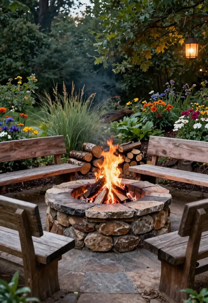 12 Sunken Fire Pit Ideas That Keep Flames Low and Seating Close - 2. Rustic Stone Sunken Fire Pit 1