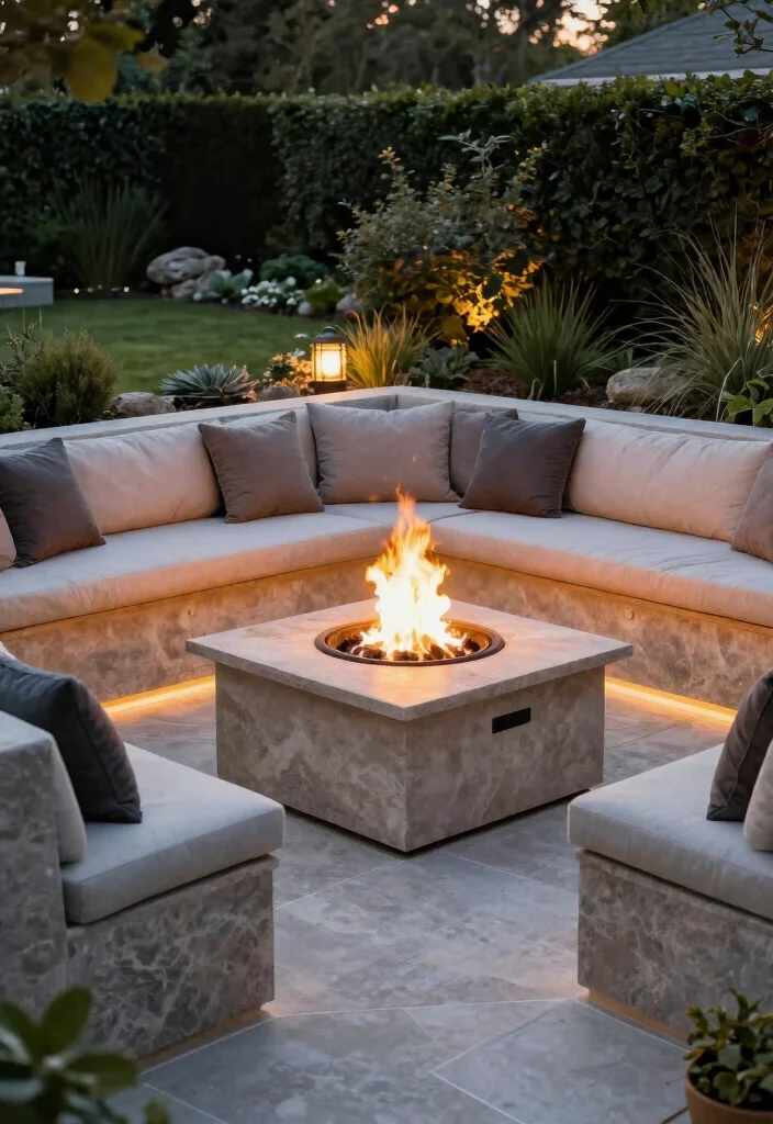 12 Sunken Fire Pit Ideas That Keep Flames Low and Seating Close - 5. Sunken Fire Pit with Built-in Seating 1