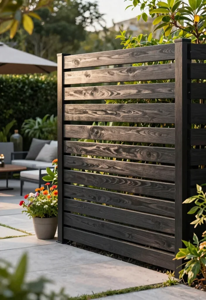 12 Timber Fence Ideas That Last 15+ Years Without Rotting - 10. Horizontal Slat Fencing – Modern Minimalism 1