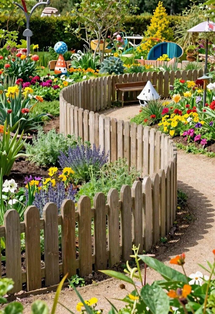 12 Timber Fence Ideas That Last 15+ Years Without Rotting - 11. Curved Fencing – Playful and Unique 1