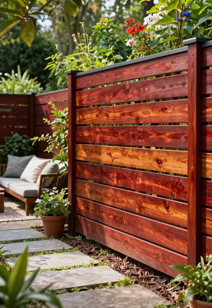12 Timber Fence Ideas That Last 15+ Years Without Rotting - 2. Redwood Fencing – Timeless Elegance 1
