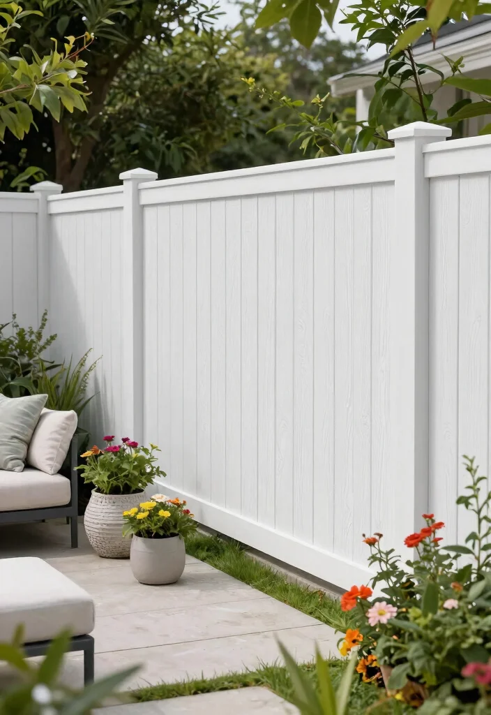 12 Timber Fence Ideas That Last 15+ Years Without Rotting - 6. Vinyl Fencing – Low-Maintenance Luxury 1