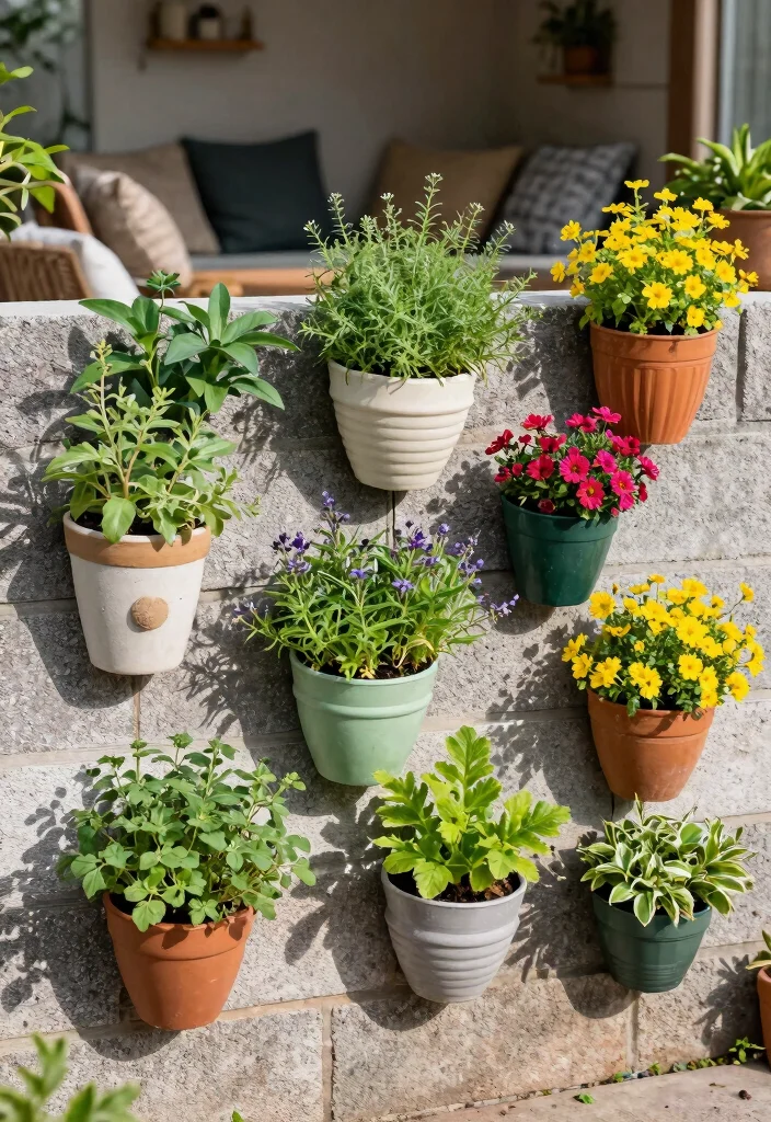 14 Cinder Block Fence Ideas That Look Finished Instead of Industrial - 1. Vertical Garden Panels 1