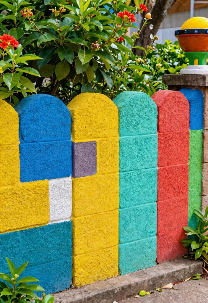 14 Cinder Block Fence Ideas That Look Finished Instead of Industrial - 7. Paint or Stain the Blocks 1