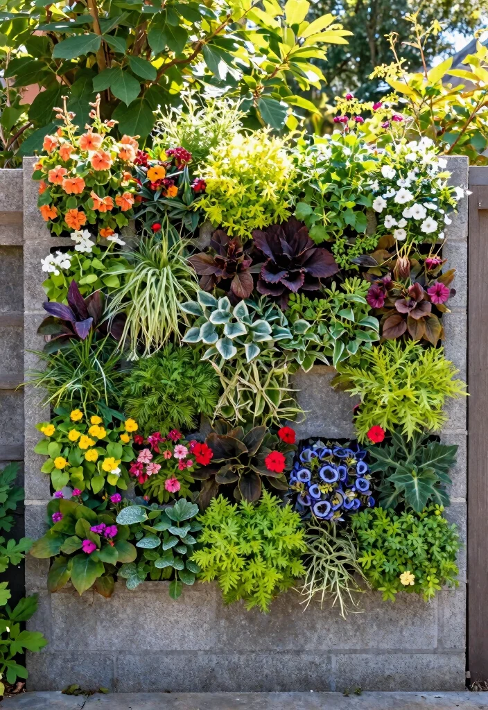 14 Cinder Block Fence Ideas That Look Finished Instead of Industrial - 9. Living Wall Design 1