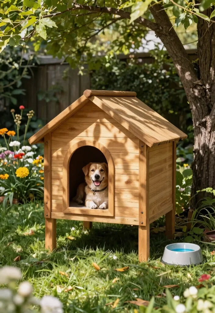 14 Dog House Outdoor Ideas That Stay Cool in Summer Heat - 1. Elevated Wooden Dog House 1
