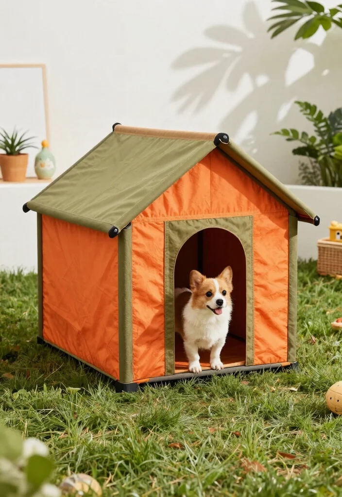 14 Dog House Outdoor Ideas That Stay Cool in Summer Heat - 12. Canvas Dog House 1