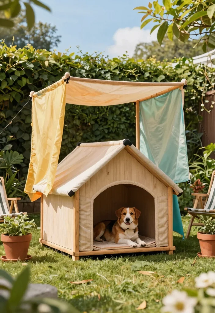 14 Dog House Outdoor Ideas That Stay Cool in Summer Heat - 4. DIY Shade Canopy 1