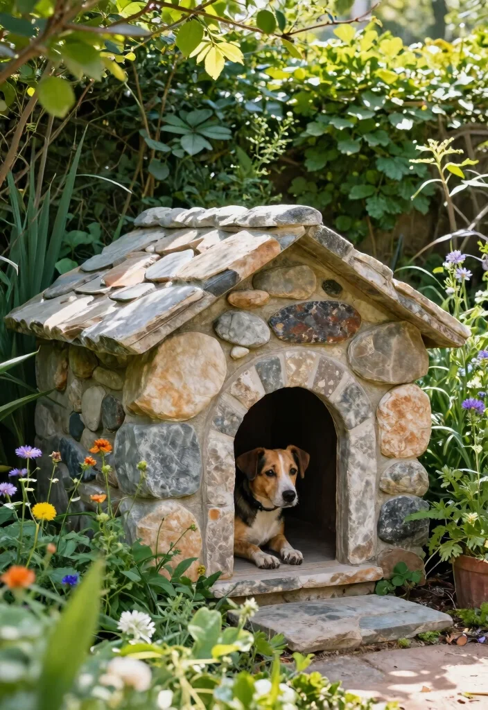 14 Dog House Outdoor Ideas That Stay Cool in Summer Heat - 5. Natural Stone Dog House 1