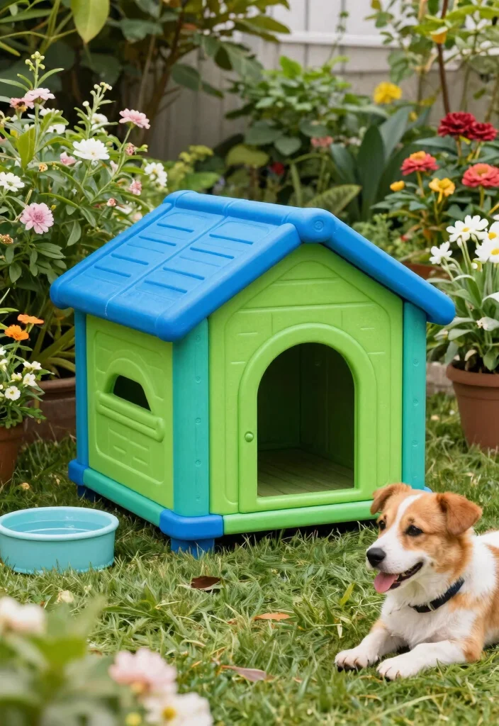 14 Dog House Outdoor Ideas That Stay Cool in Summer Heat - 7. Eco-Friendly Recycled Plastic House 1