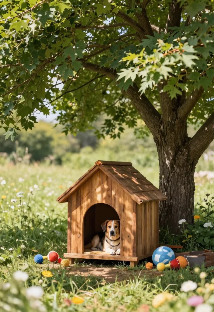 14 Dog House Outdoor Ideas That Stay Cool in Summer Heat - 8. Shade Tree Dog House 1