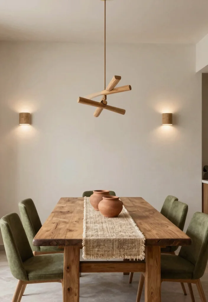 14 Farmhouse Chandelier Dining Rooms That Scale Right Over the Table - 4. Farmhouse Chic with Earthy Tones 1