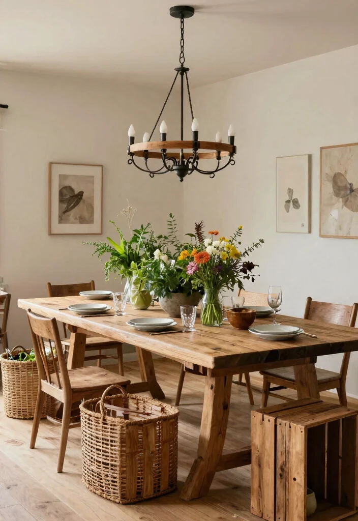 14 Farmhouse Chandelier Dining Rooms That Scale Right Over the Table - 8. Farm-to-Table Vibes 1