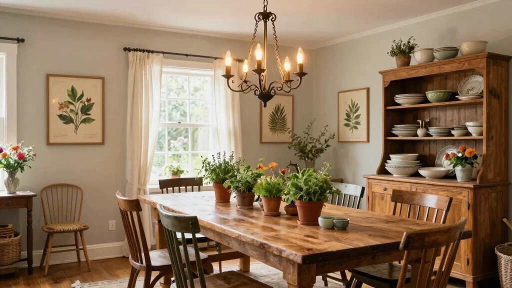 14 Farmhouse Chandelier Dining Rooms That Scale Right Over the Table