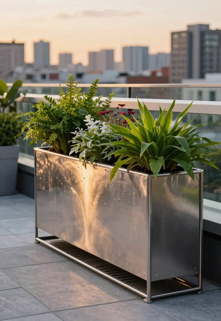 14 Garden Planter Ideas That Drain Well and Don't Rot - 4. Metal Planters with Drainage Trays 1