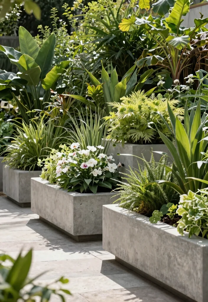 14 Garden Planter Ideas That Drain Well and Don't Rot - 5. Concrete Planters 1