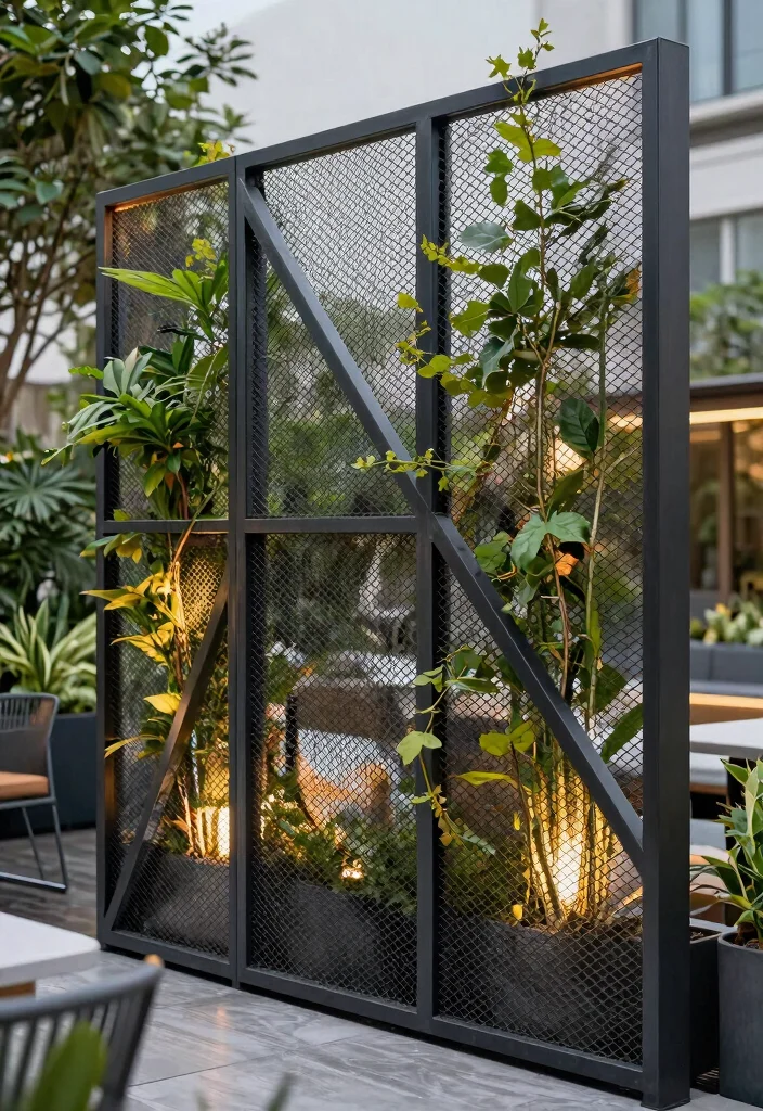 14 Modern Fence Design Ideas That Add Curb Appeal - 4. Metal Mesh Fencing 1