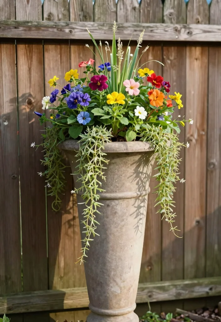 14 Outdoor Planter Wall Ideas That Turn Blank Fences Into Vertical Gardens - 12. Column Planters 1