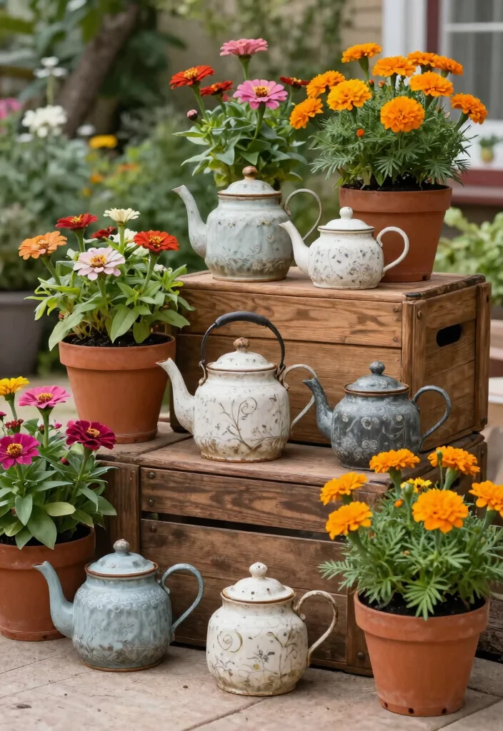 14 Patio Flower Pots Arrangements That Bloom All Season Long - 13. Artistic Container Compositions 1