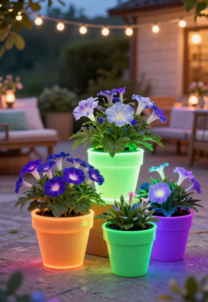 14 Patio Flower Pots Arrangements That Bloom All Season Long - 14. Neon Nights 1