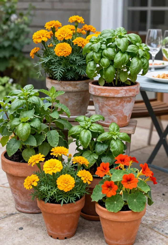 14 Patio Flower Pots Arrangements That Bloom All Season Long - 9. Edible Arrangements 1