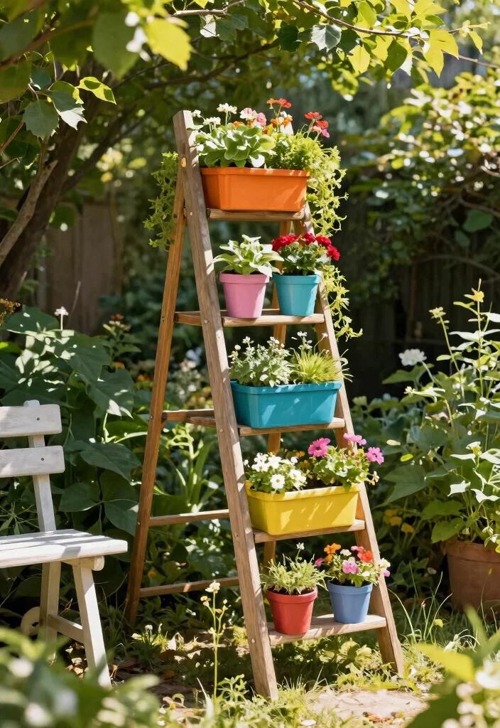 14 Planter Box Plans You Can Build in One Weekend - 3. DIY Ladder Planter Box 1