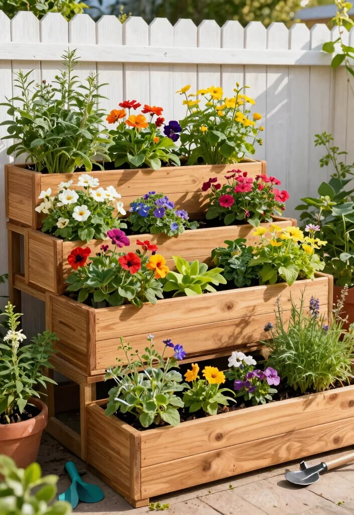14 Planter Box Plans You Can Build in One Weekend - 4. Tiered Wooden Planter Boxes 1