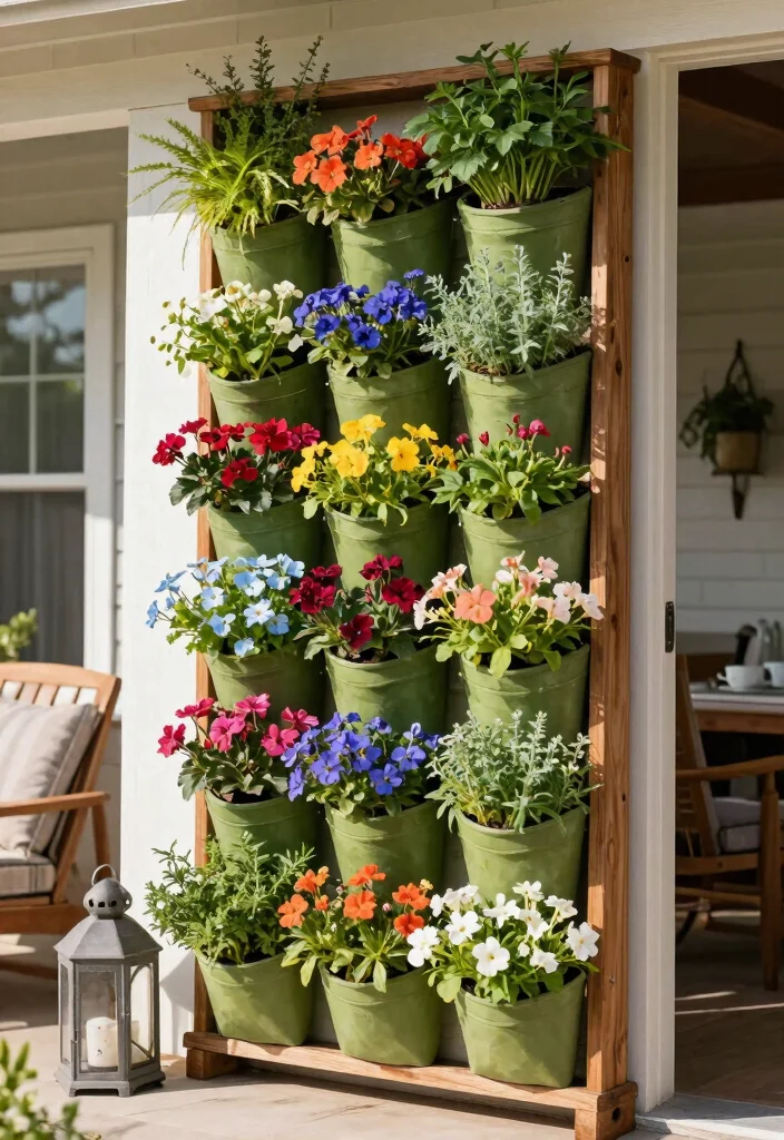 14 Porch Hanging Basket Ideas That Stay Watered Without Daily Attention - 2. Vertical Wall Planters 1