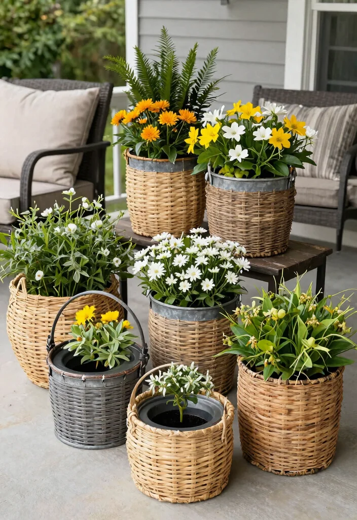 14 Porch Hanging Basket Ideas That Stay Watered Without Daily Attention - 6. Decorative Outdoor Baskets with Reservoirs 1