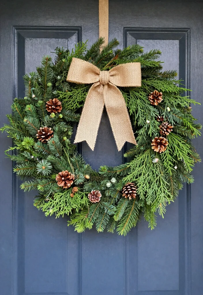 14 Small Front Porch Christmas Decor Ideas That Don't Crowd the Entry - 1. Evergreen Wreaths 1