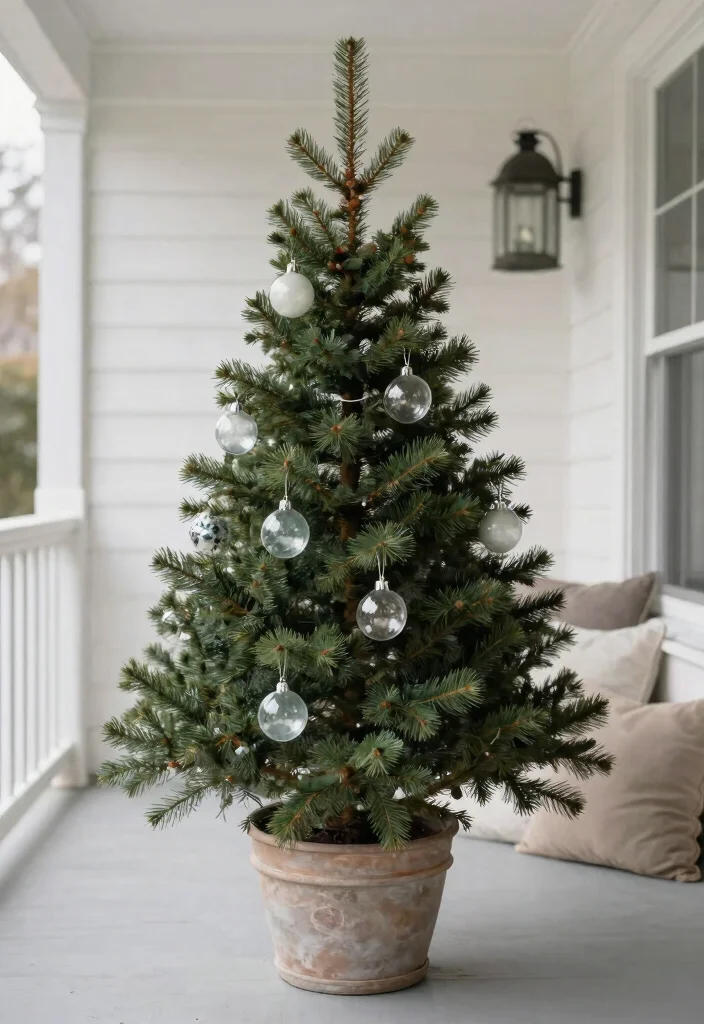 14 Small Front Porch Christmas Decor Ideas That Don't Crowd the Entry - 10. Simple Ornaments 1