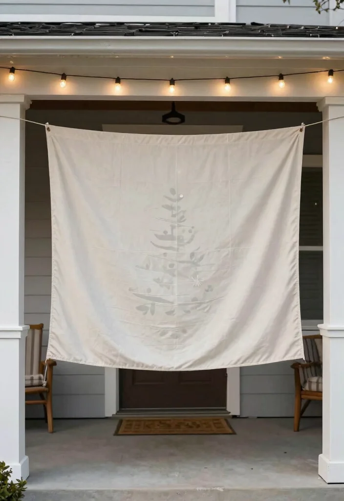 14 Small Front Porch Christmas Decor Ideas That Don't Crowd the Entry - 14. Simple Holiday Banners 1
