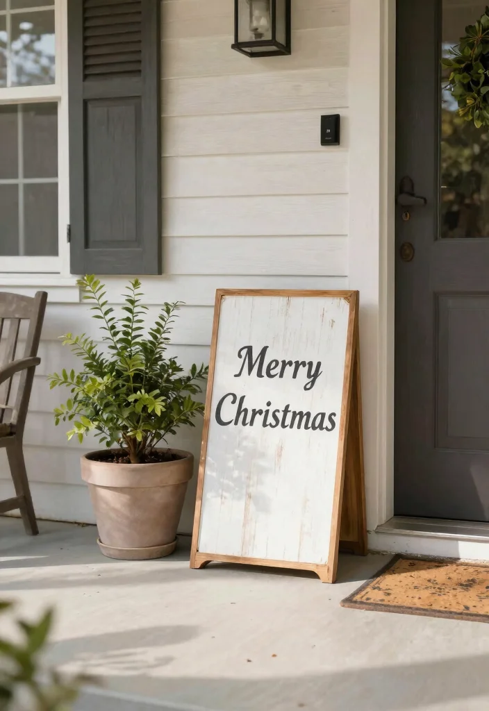 14 Small Front Porch Christmas Decor Ideas That Don't Crowd the Entry - 6. Simple Holiday Signs 1