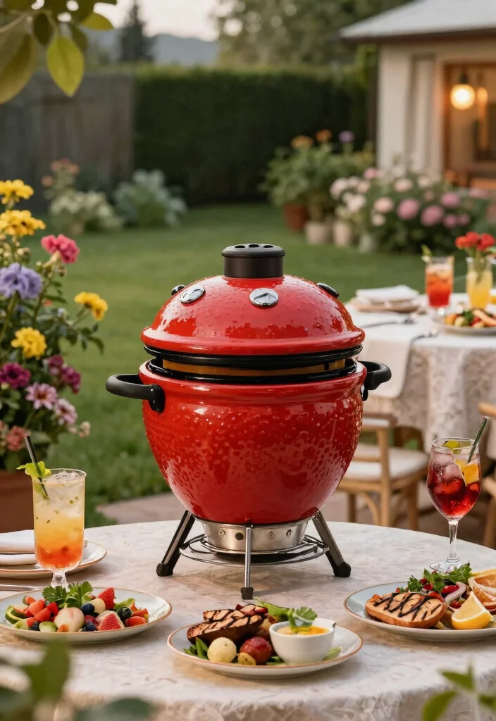 15 Asadores de Patio Que Caben en Espacios Pequenos - 8. Ceramic Grills: A Unique Option 1
