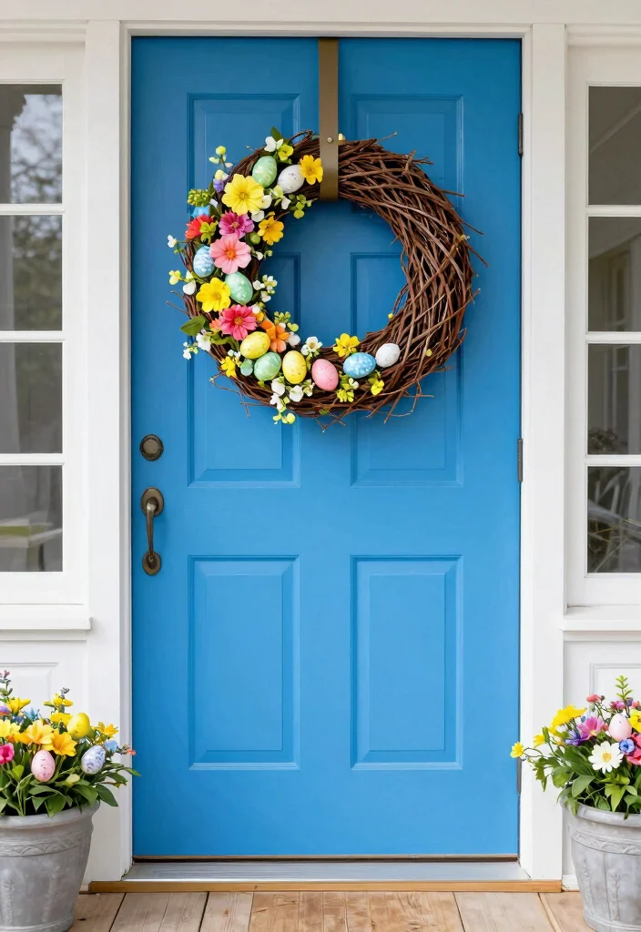 15 Easter Porch Ideas That Don't Blow Away in Spring Wind - 1. Durable Easter Wreaths 1