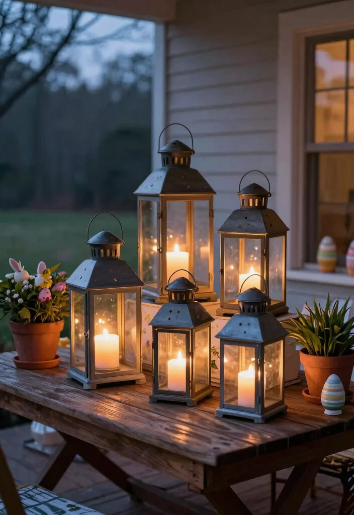15 Easter Porch Ideas That Don't Blow Away in Spring Wind - 6. Heavy Glass Lanterns 1