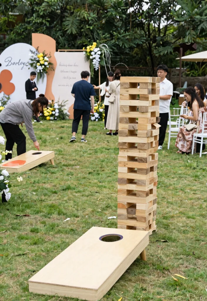 15 Farmhouse Wedding Decor Ideas That Look Expensive for Less - 13. Garden Games for Fun 1