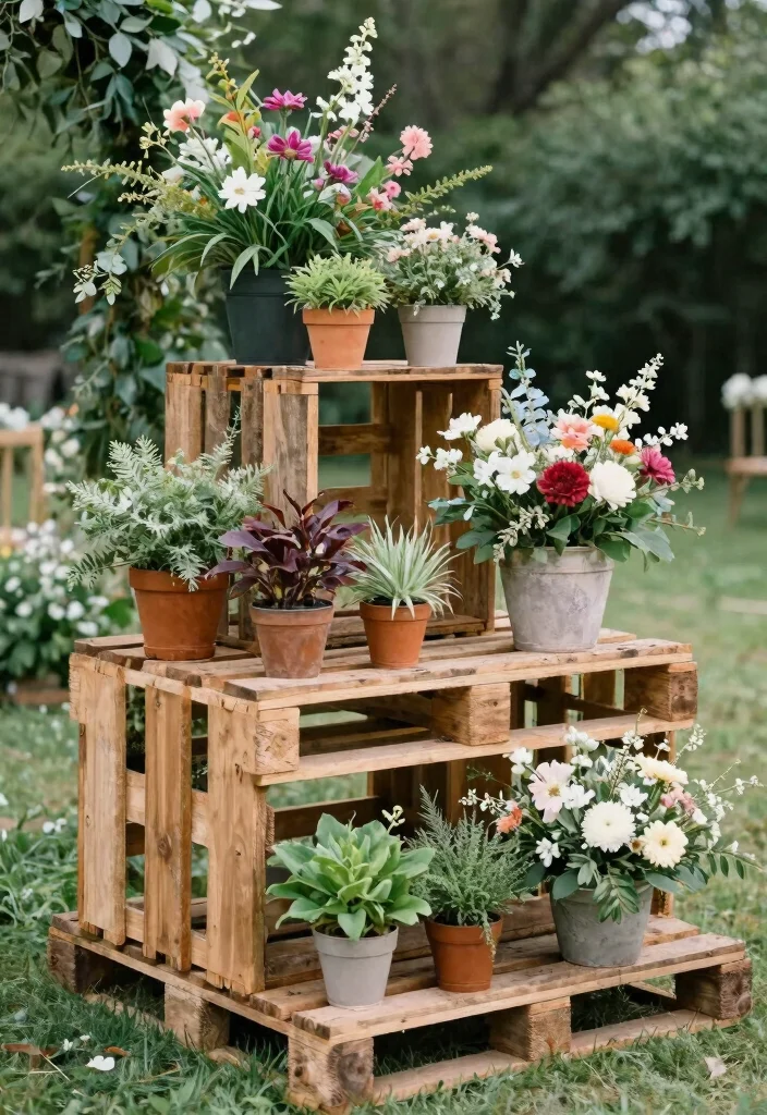 15 Farmhouse Wedding Decor Ideas That Look Expensive for Less - 14. DIY Flower Stands 1