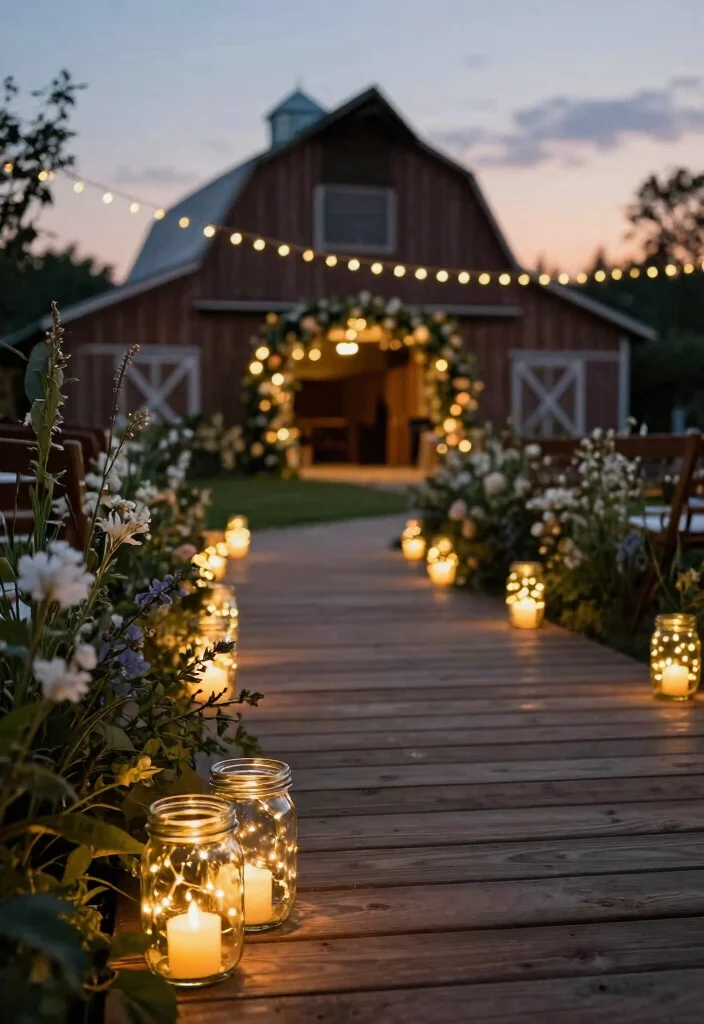 15 Farmhouse Wedding Decor Ideas That Look Expensive for Less - 2. Mason Jar Luminaries 1