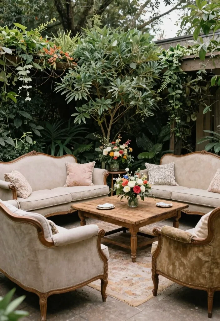 15 Farmhouse Wedding Decor Ideas That Look Expensive for Less - 6. Antique Furniture for Seating 1
