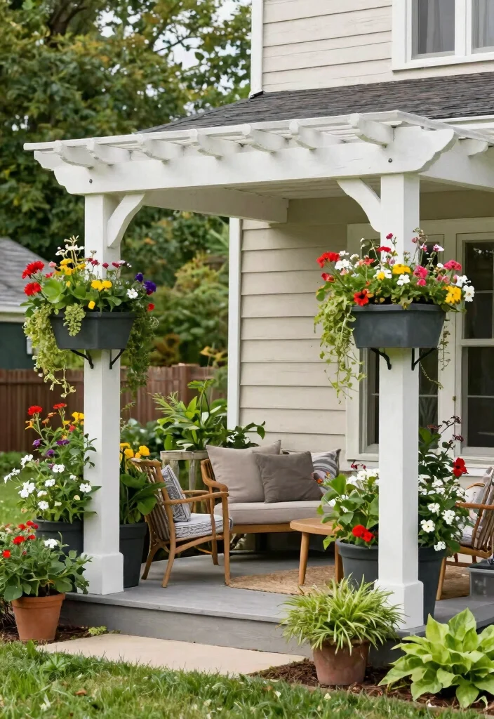 15 Front Porch Pergola Ideas That Add Shade and Boost Curb Appeal - 11. Pergola with Integrated Planters 1