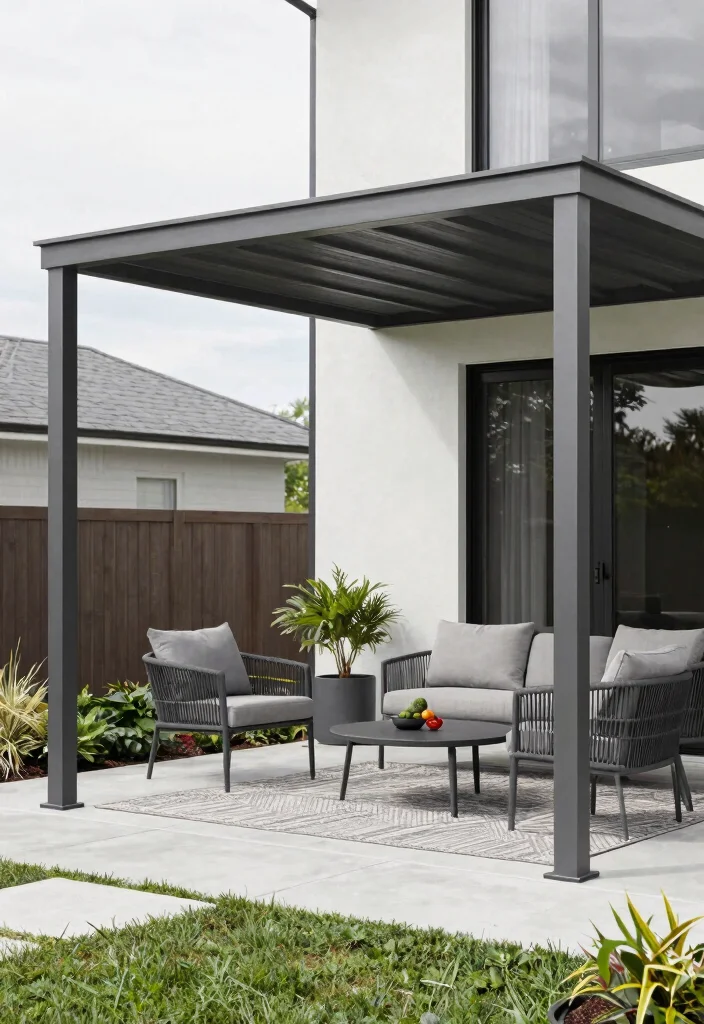 15 Front Porch Pergola Ideas That Add Shade and Boost Curb Appeal - 2. Modern Minimalist Pergola 1