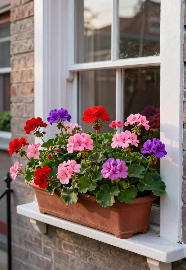 15 Geranium Planter Ideas That Bloom All Summer Long - 3. Window Boxes Full of Blooms 1